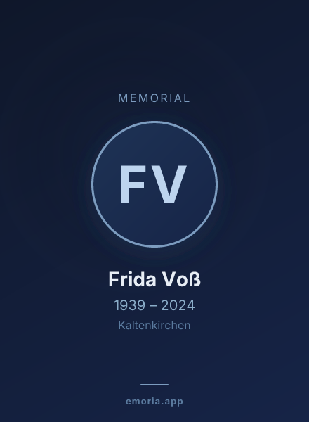 Memorial portrait of Frida Voß