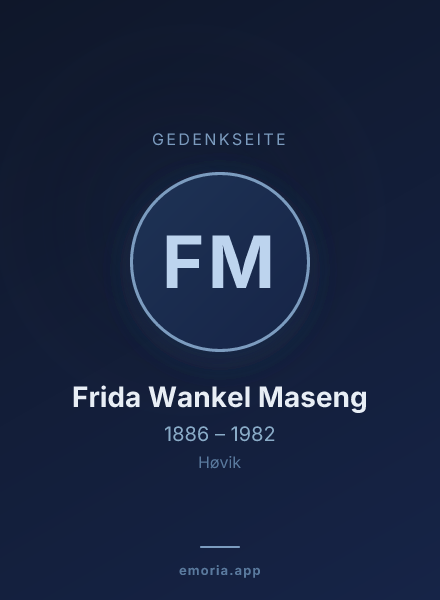 Gedenkportrait von Frida Wankel Maseng