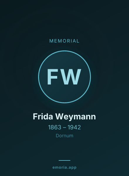 Memorial portrait of Frida Weymann