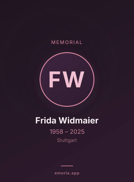 Memorial portrait of Frida Widmaier
