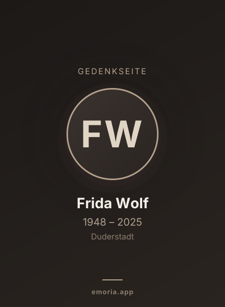 Gedenkportrait von Frida Wolf