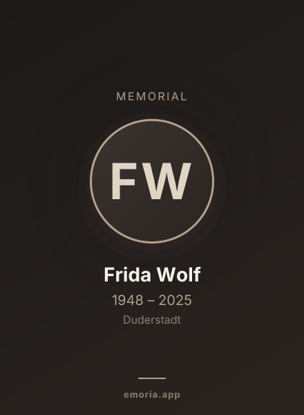 Memorial portrait of Frida Wolf