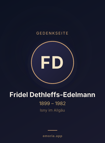 Gedenkportrait von Fridel Dethleffs-Edelmann