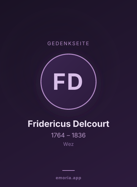 Gedenkportrait von Fridericus Delcourt