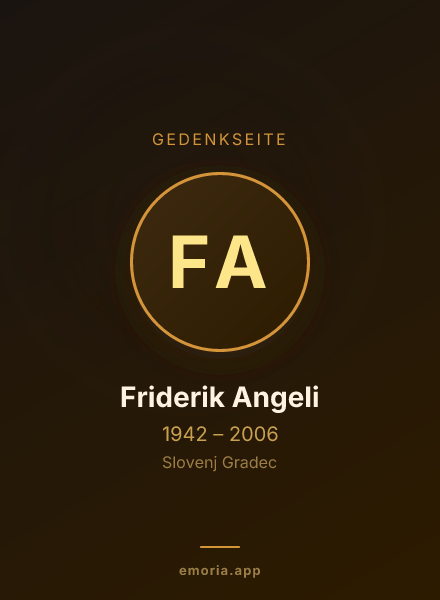 Gedenkportrait von Friderik Angeli