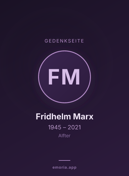 Gedenkportrait von Fridhelm Marx