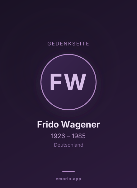 Gedenkportrait von Frido Wagener