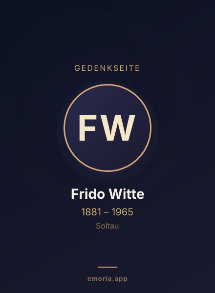 Gedenkportrait von Frido Witte