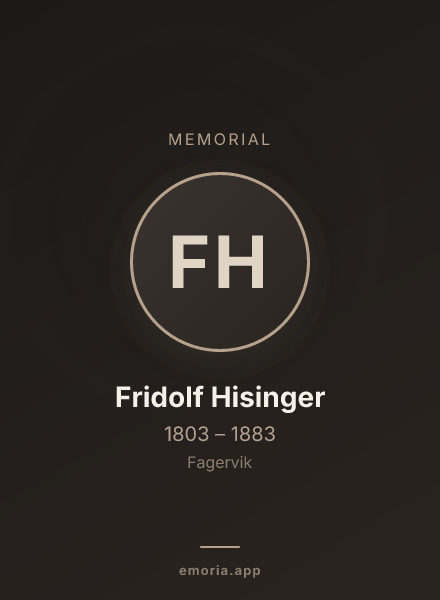 Memorial portrait of Fridolf Hisinger