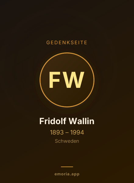 Gedenkportrait von Fridolf Wallin