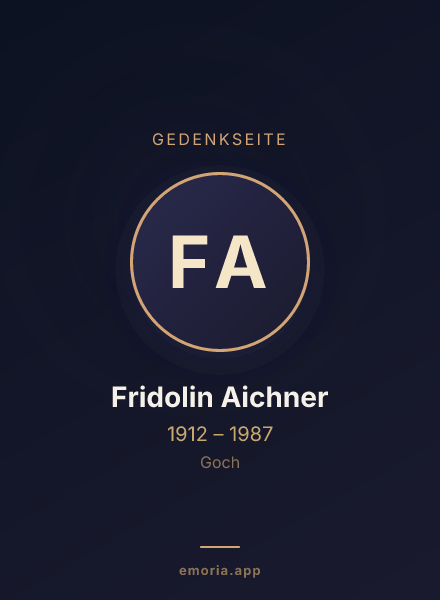 Gedenkportrait von Fridolin Aichner