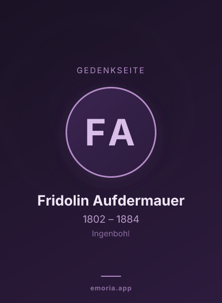 Gedenkportrait von Fridolin Aufdermauer