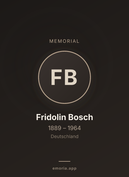 Memorial portrait of Fridolin Bosch
