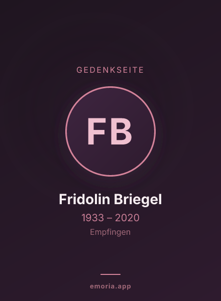Gedenkportrait von Fridolin Briegel