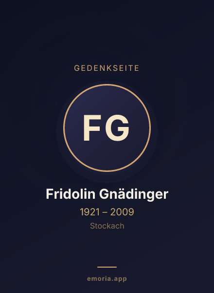Gedenkportrait von Fridolin Gnädinger