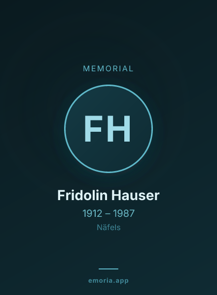 Memorial portrait of Fridolin Hauser