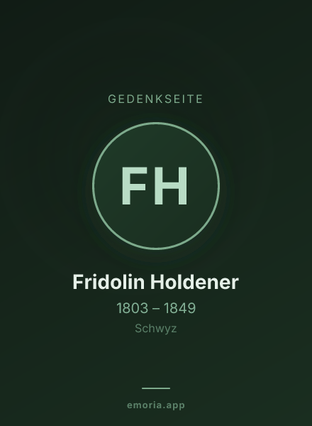Gedenkportrait von Fridolin Holdener