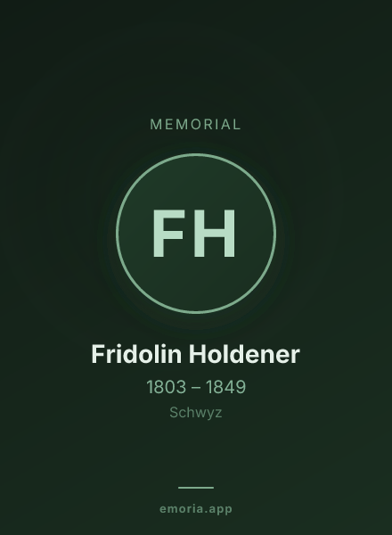 Memorial portrait of Fridolin Holdener