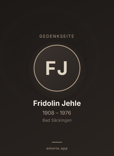Gedenkportrait von Fridolin Jehle