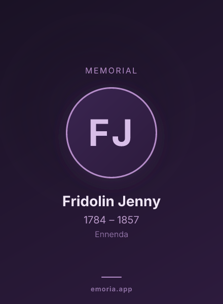 Memorial portrait of Fridolin Jenny