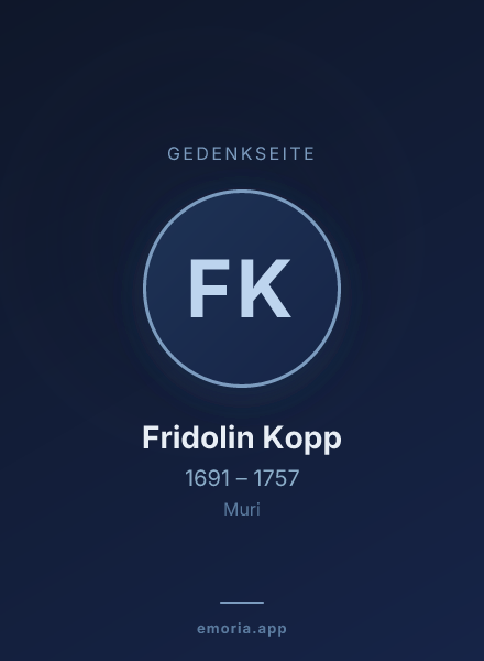 Gedenkportrait von Fridolin Kopp