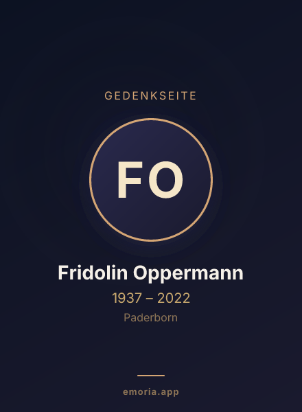 Gedenkportrait von Fridolin Oppermann