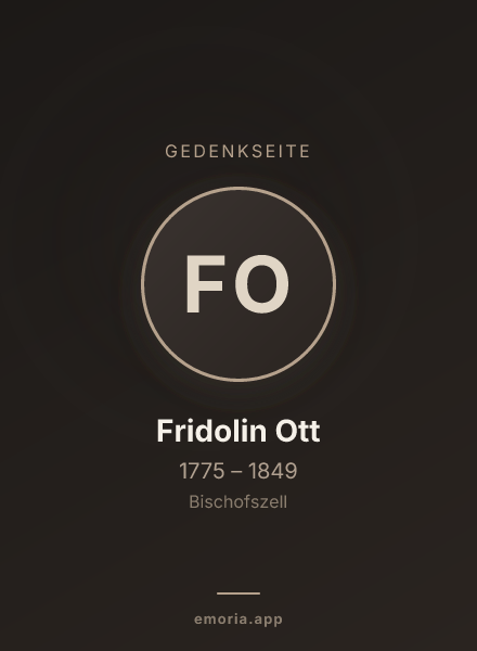 Gedenkportrait von Fridolin Ott