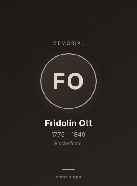 Memorial portrait of Fridolin Ott