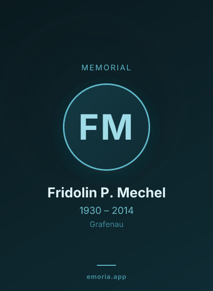 Memorial portrait of Fridolin P. Mechel
