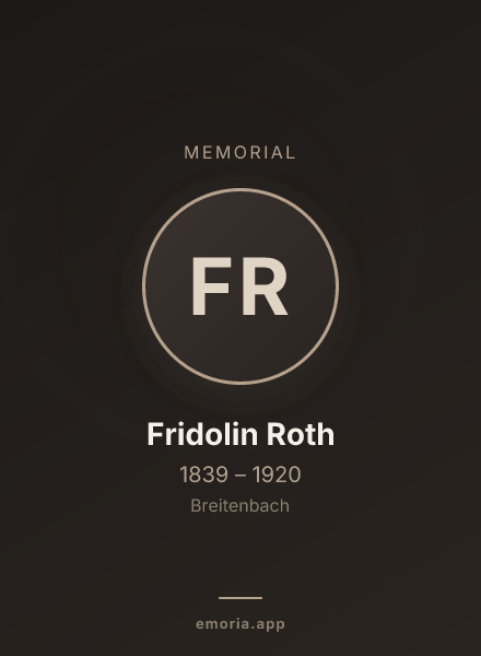 Memorial portrait of Fridolin Roth
