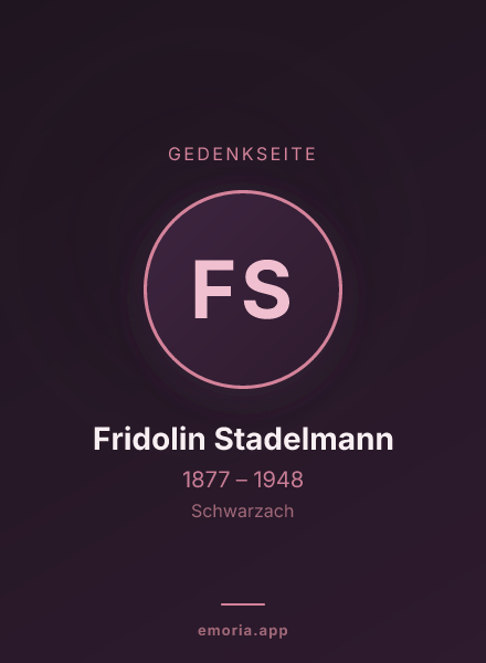 Gedenkportrait von Fridolin Stadelmann