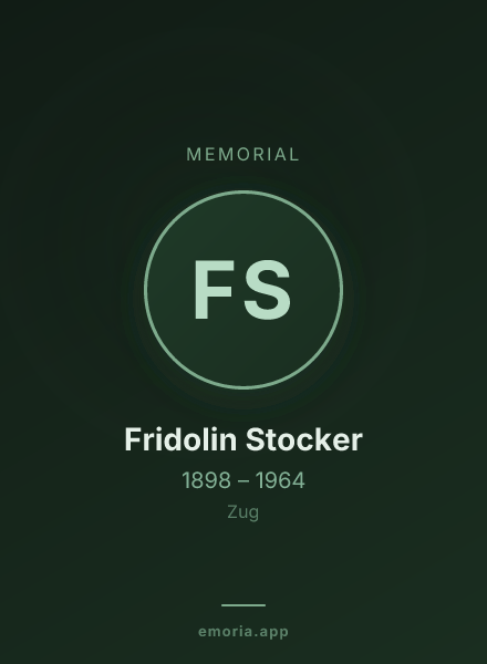 Memorial portrait of Fridolin Stocker