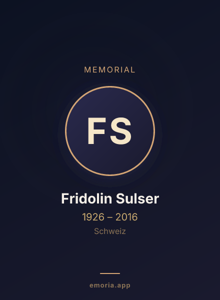 Memorial portrait of Fridolin Sulser