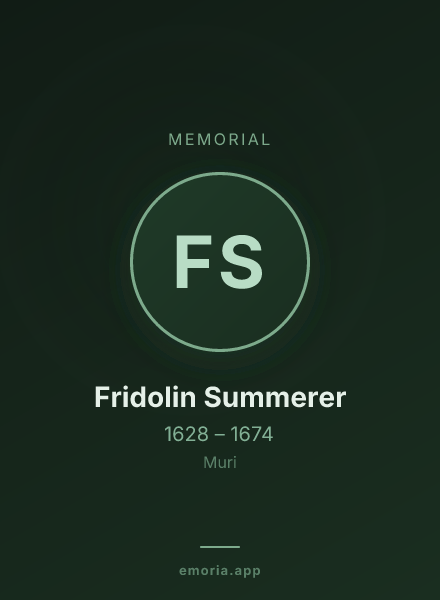 Memorial portrait of Fridolin Summerer