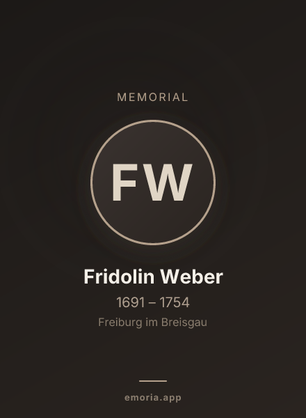 Memorial portrait of Fridolin Weber