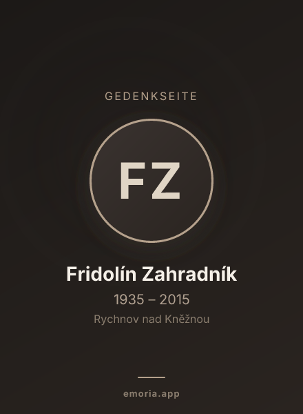 Gedenkportrait von Fridolín Zahradník