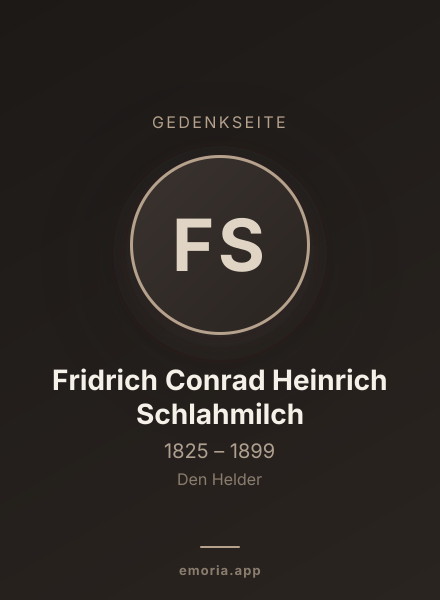 Gedenkportrait von Fridrich Conrad Heinrich Schlahmilch