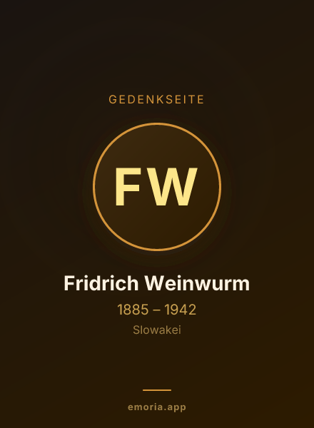 Gedenkportrait von Fridrich Weinwurm