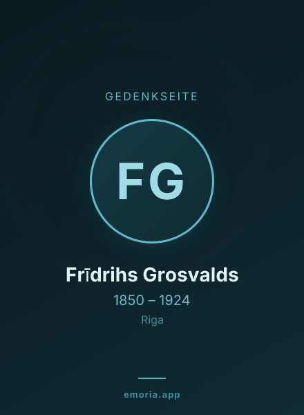 Gedenkportrait von Frīdrihs Grosvalds