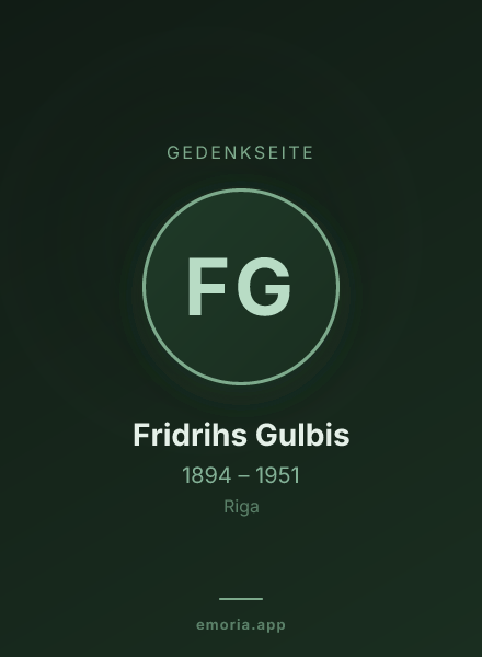 Gedenkportrait von Fridrihs Gulbis