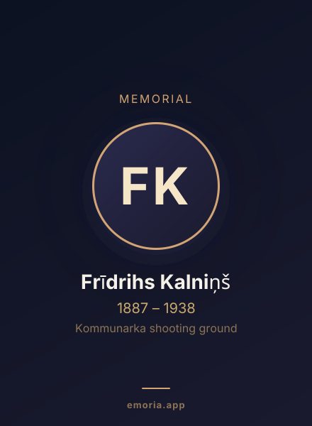 Memorial portrait of Frīdrihs Kalniņš
