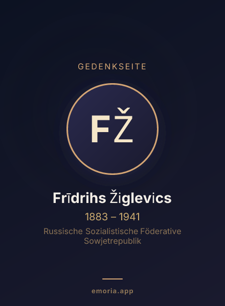 Gedenkportrait von Frīdrihs Žiglevics