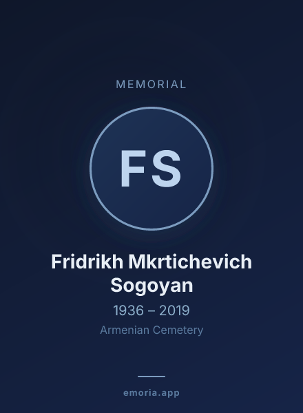 Memorial portrait of Fridrikh Mkrtichevich Sogoyan