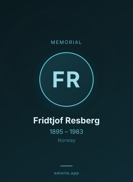 Memorial portrait of Fridtjof Resberg