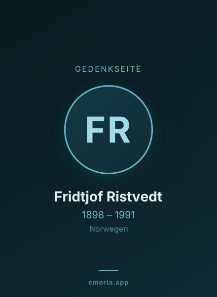 Gedenkportrait von Fridtjof Ristvedt