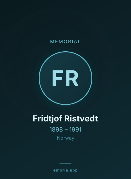 Memorial portrait of Fridtjof Ristvedt