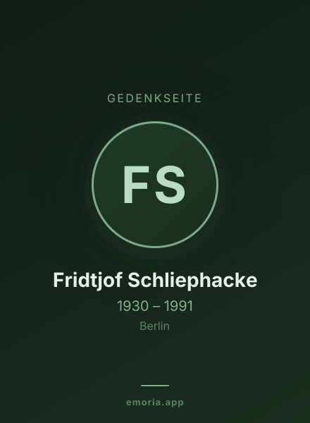 Gedenkportrait von Fridtjof Schliephacke