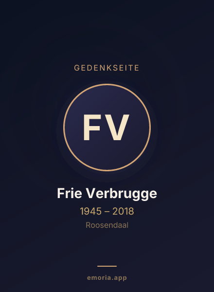 Gedenkportrait von Frie Verbrugge