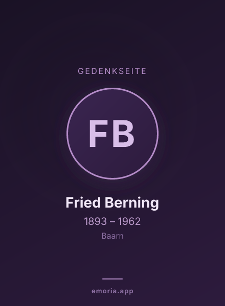 Gedenkportrait von Fried Berning