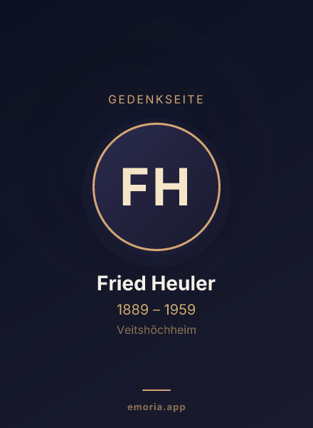 Gedenkportrait von Fried Heuler